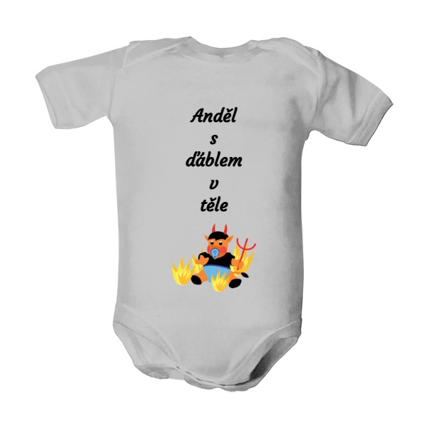 Dětské body  s potiskem Anděl s ďáblem v těle