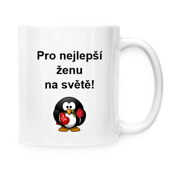 Hrnek malý bílý s potiskem Hrneček- Pro nejlepší ženu