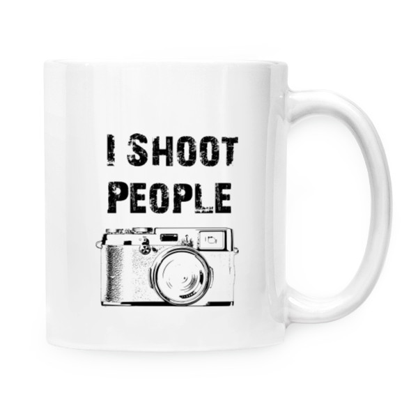 Hrnek malý bílý s potiskem I Shoot People 2